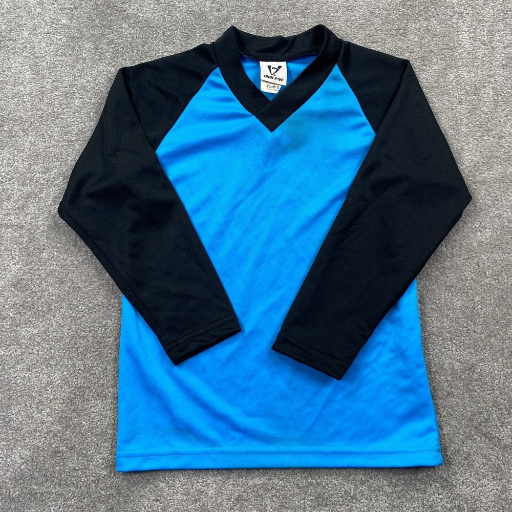 High Five Sportswear Long Sleeves Soccer Jersey Shirt Youth Size S Blue Black